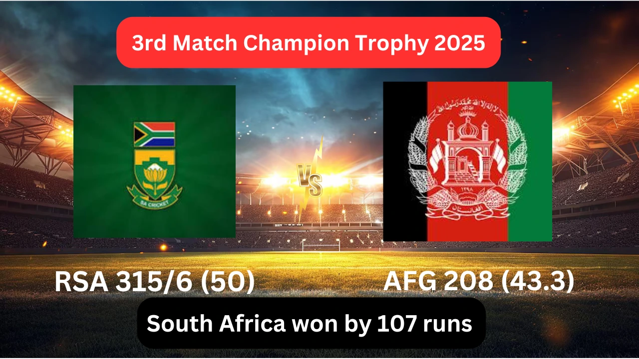 Afghanistan Vs South Africa 3rd match scorecard