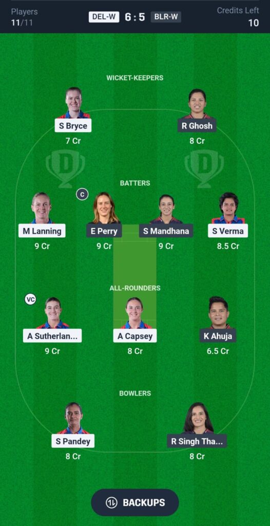 DCW Vs RCBW WPL 2025