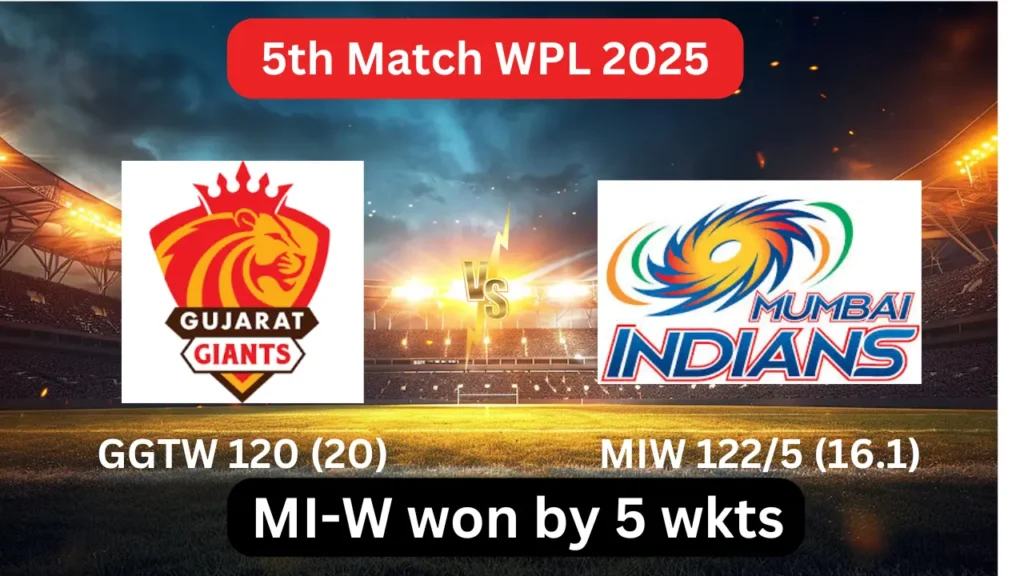 GG-W Vs UP-W 3rd Match WPL 2025 Full Scorecard