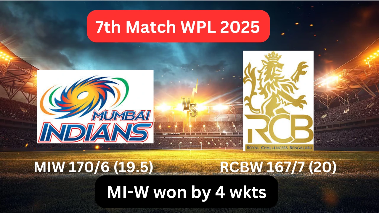 RCB-W Vs MI-W 7th MATCH WPL 2025