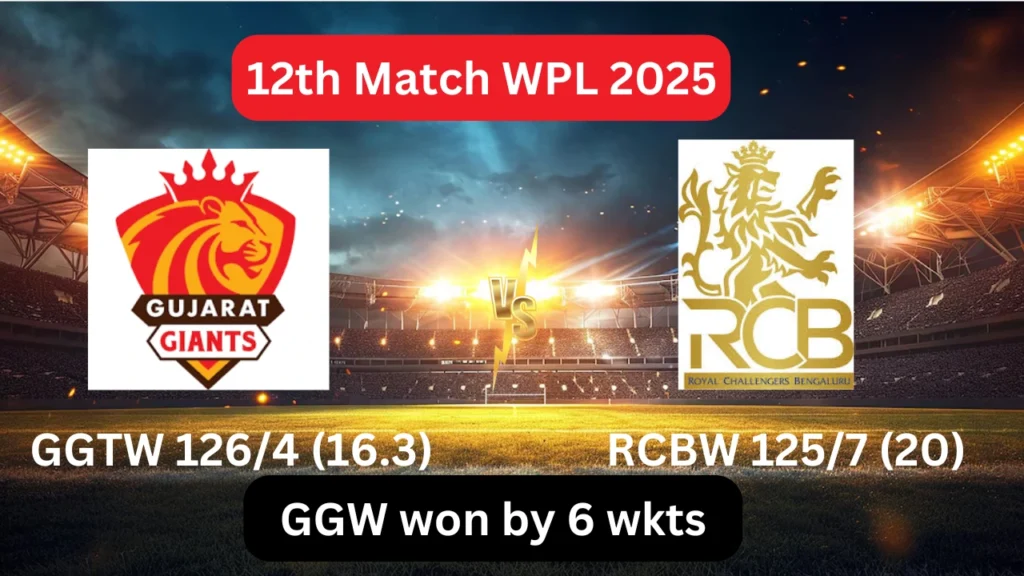 RCBW Vs GGW 12th MATCH WPL 2025 1