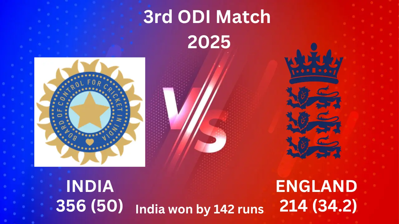 india vs england 3rd odi 2025 full scorecard