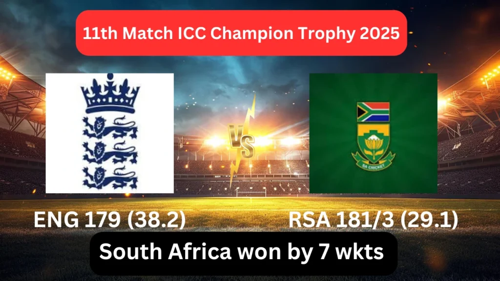 11th Match ICC CT 2025